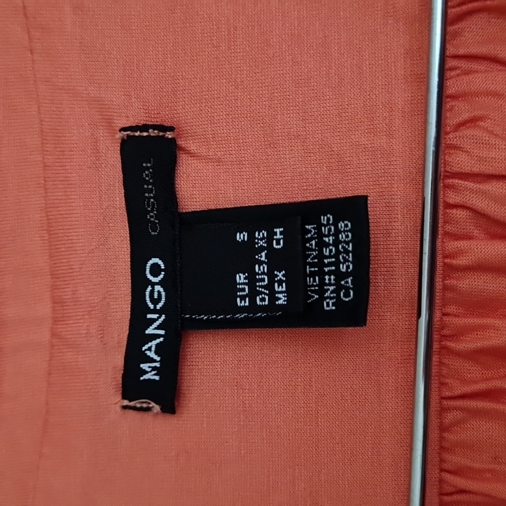Mango orange and cream dress with pockets in Eur S size fits AUD 10. - Picture 2 of 3